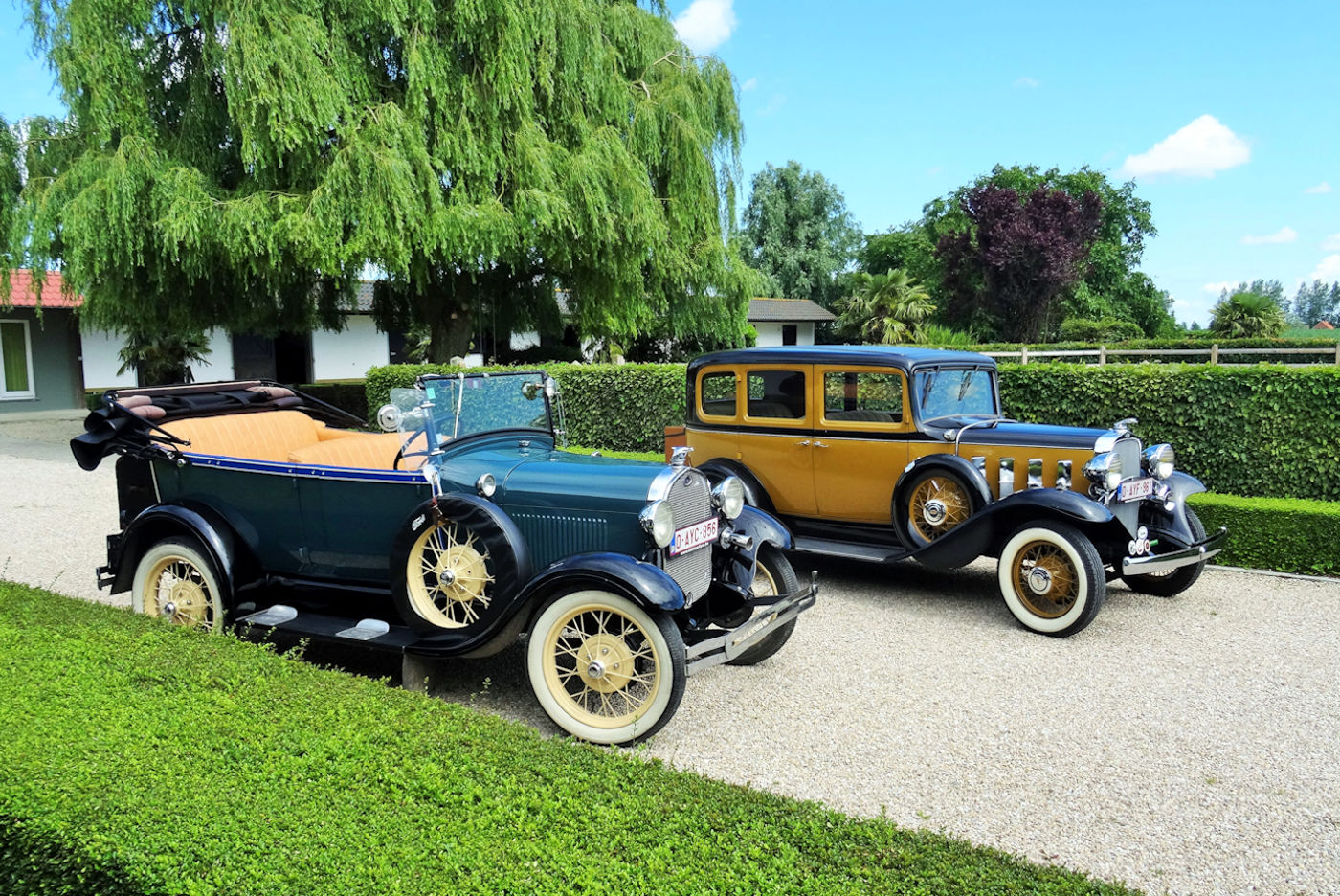 Rondrit in een oldtimer