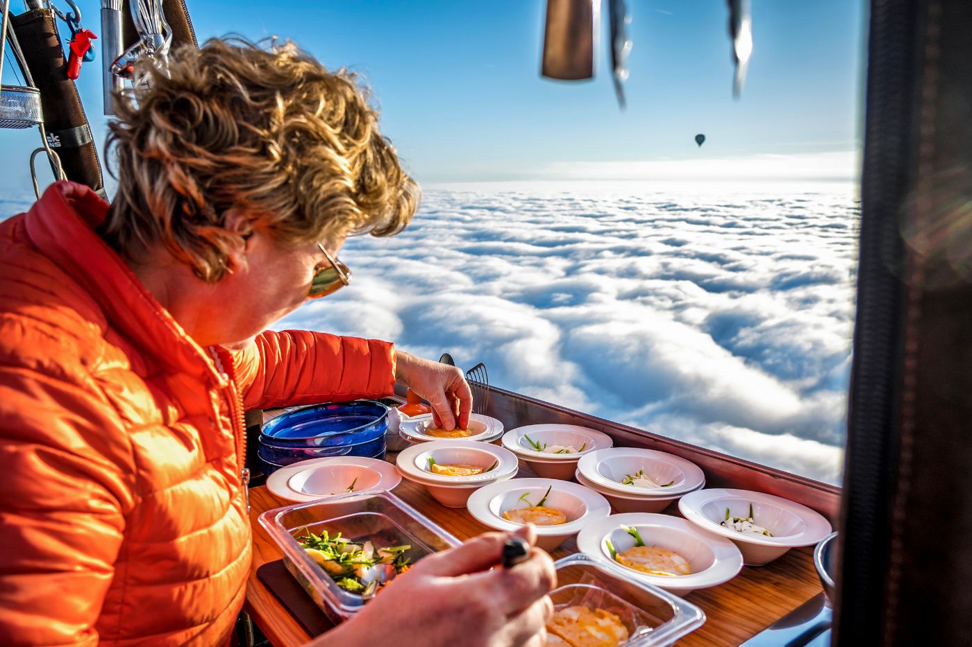 Dineren in een luchtballon