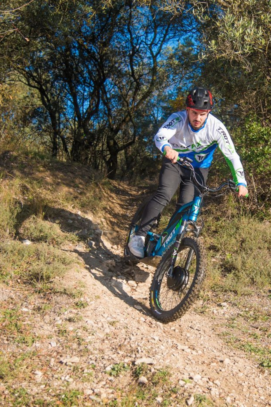 Cross met een E-step over de heide