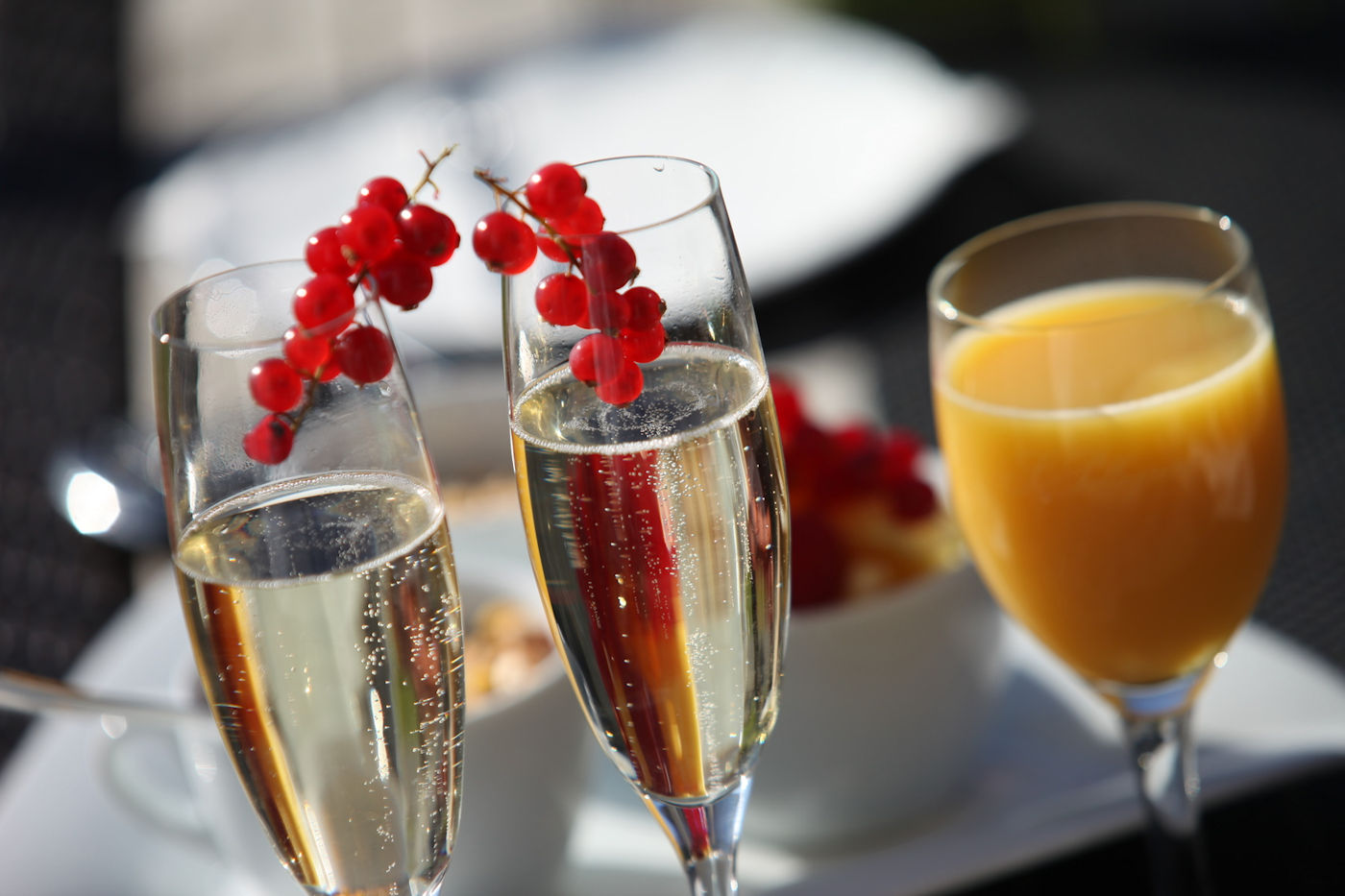 Verwenontbijt met champagne
