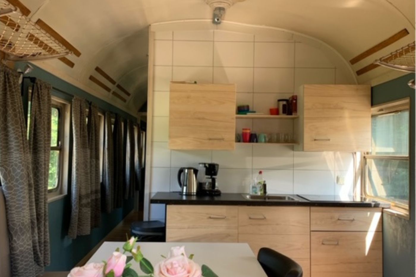 Slapen in een oude treinwagon