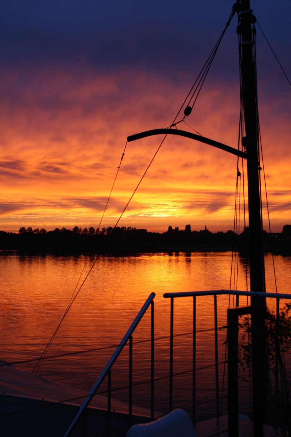 Romantische nacht op het water